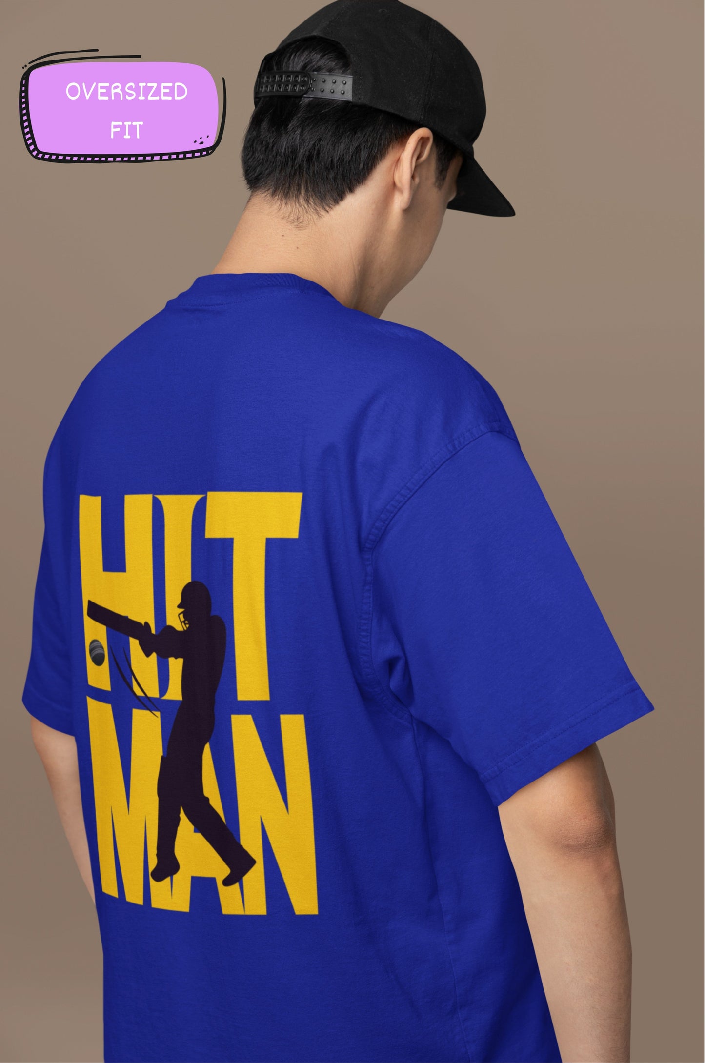 Hitman Print T-Shirt Royal Blue Oversized T-Shirt