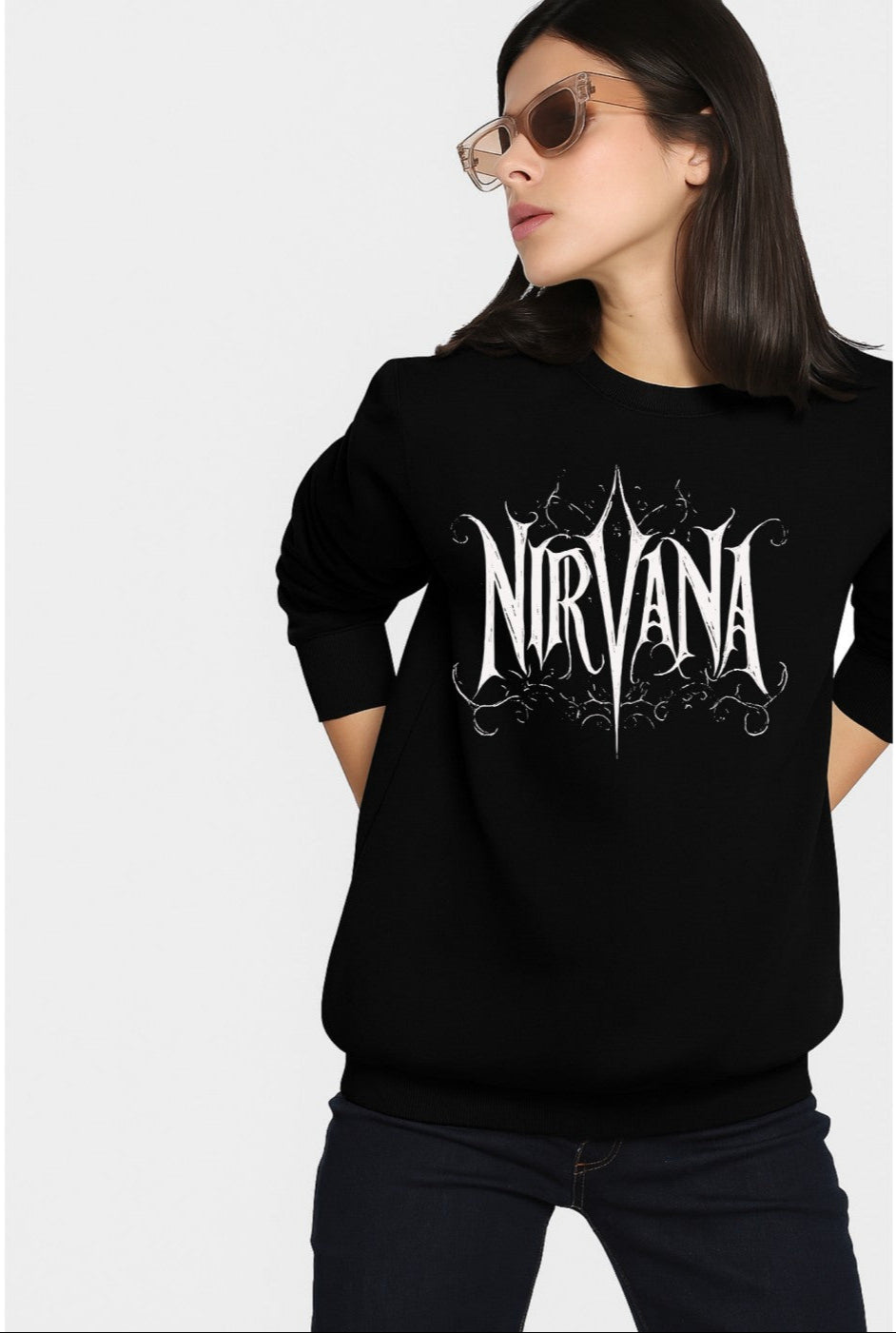 Nirvana Print Black Sweatshirt