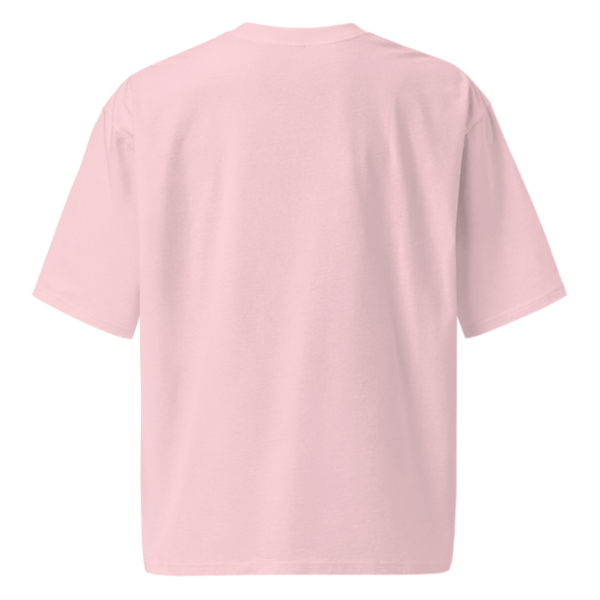 Back view of Peeking Army printed Light Pink oversized unisex t-shirt made from 100% cotton.