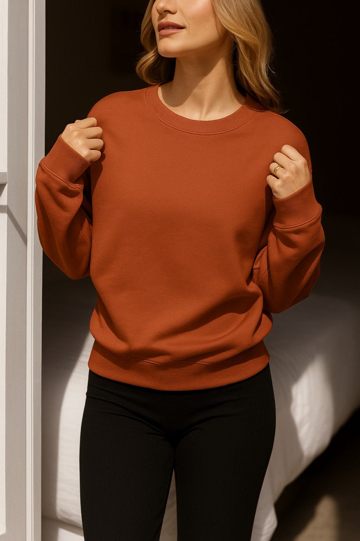 Coral Plain Sweatshirt