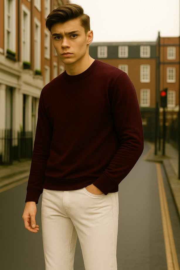 Maroon Plain Sweatshirt