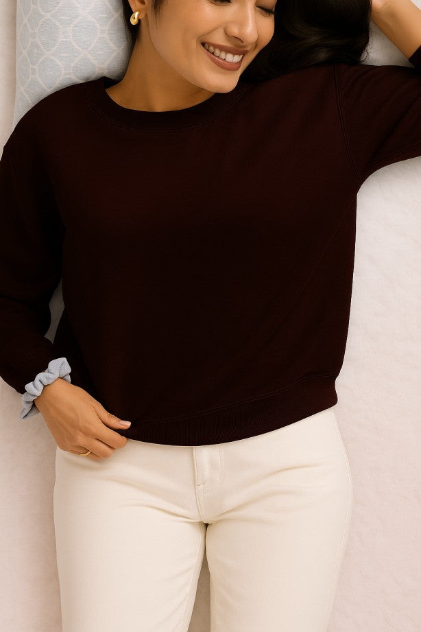 Maroon Plain Sweatshirt