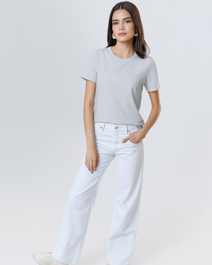 Women Grey Plain T-Shirt