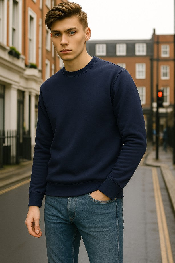 Navy Blue Plain Sweatshirt