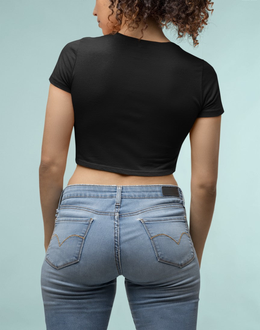 Black Plain Crop Top