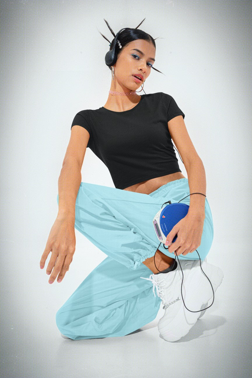 Black Plain Crop Top