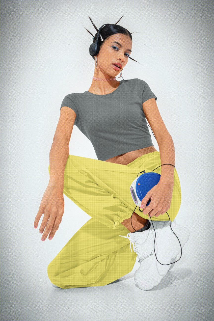 Charcoal Plain Crop Top