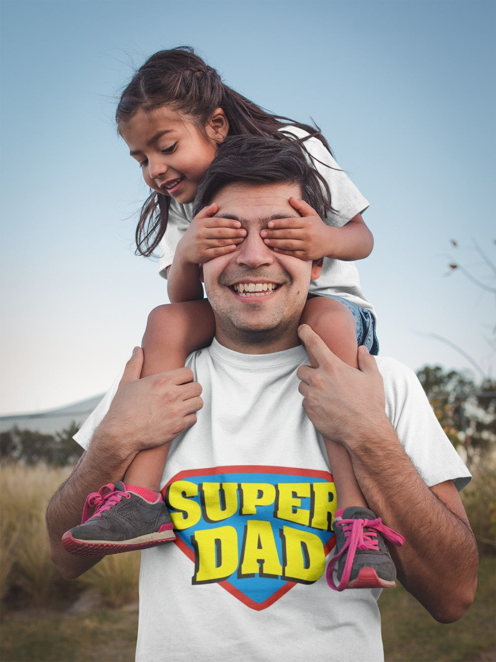Super Dad Print White T-Shirt