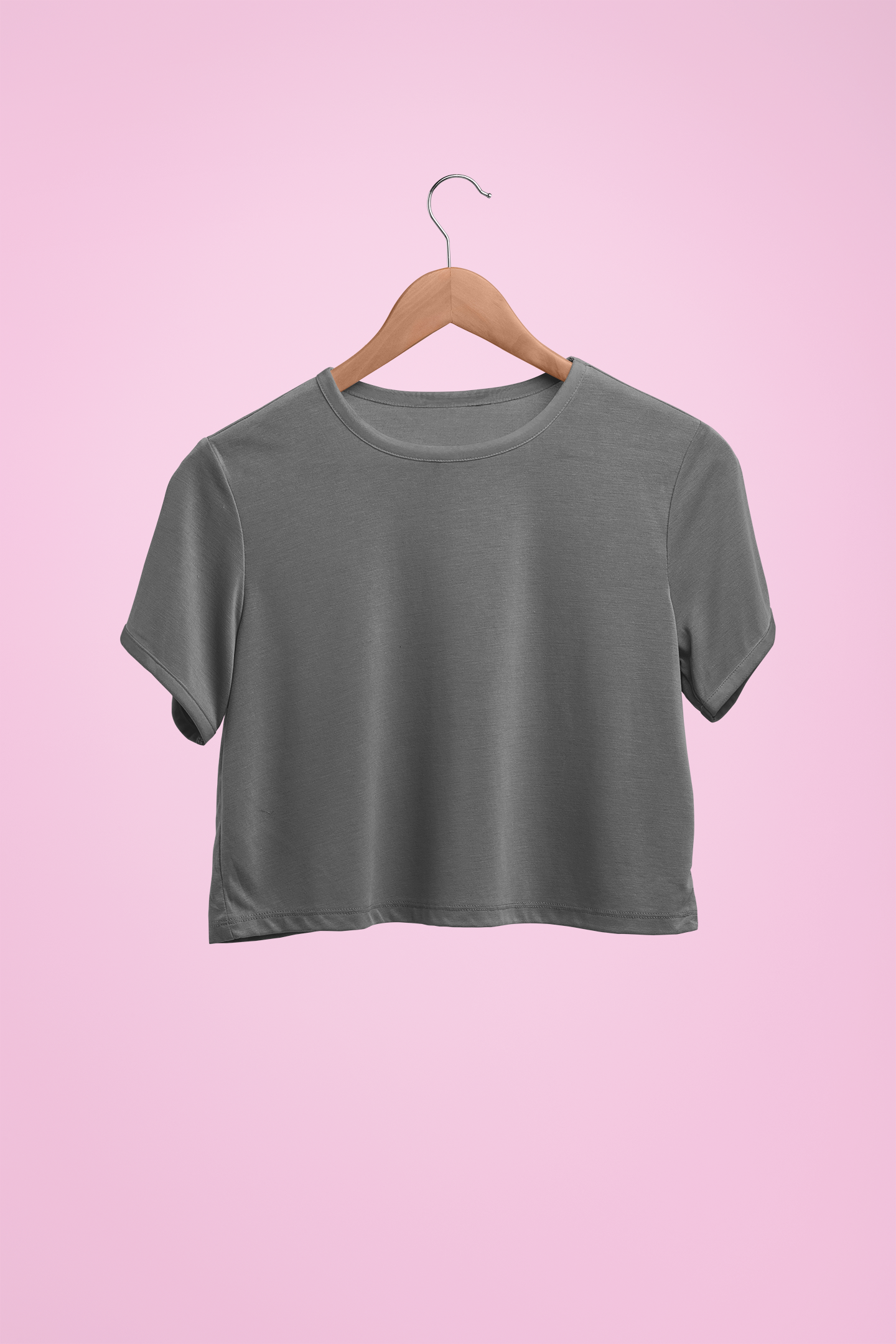 Charcoal Grey Plain Crop Top with Hanger