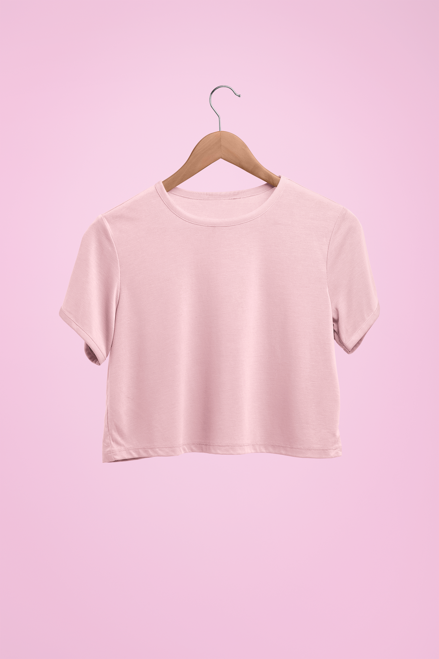 Light Pink Plain Crop Top with Hanger