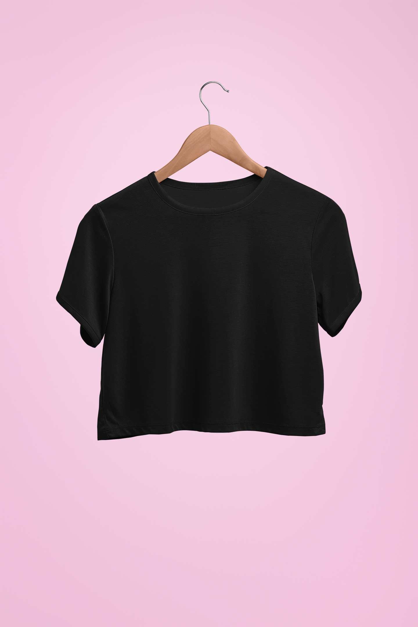 Black Plain Crop Top with Hanger