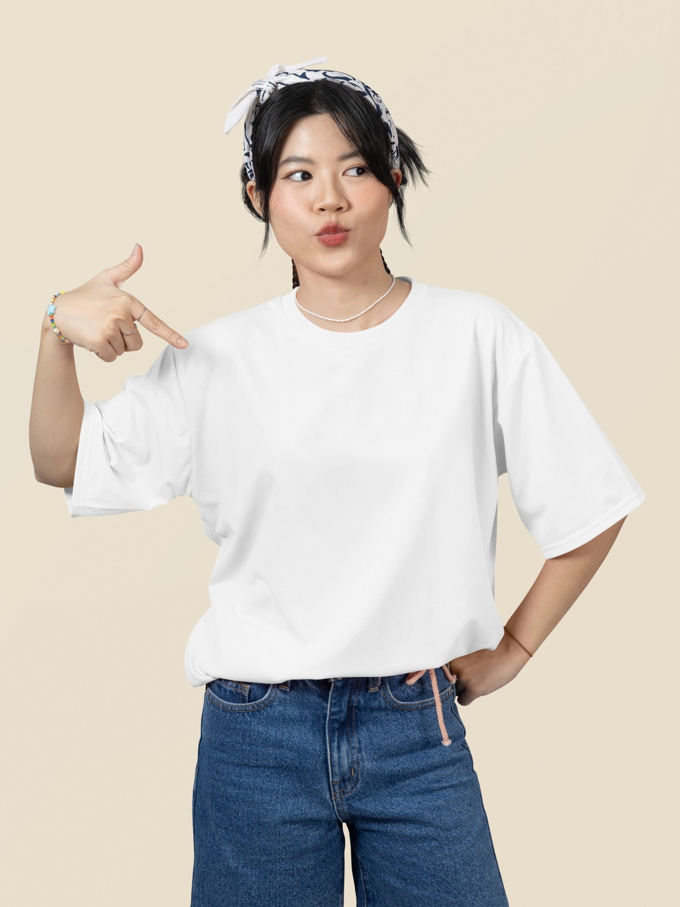 White Oversized Plain T-Shirt