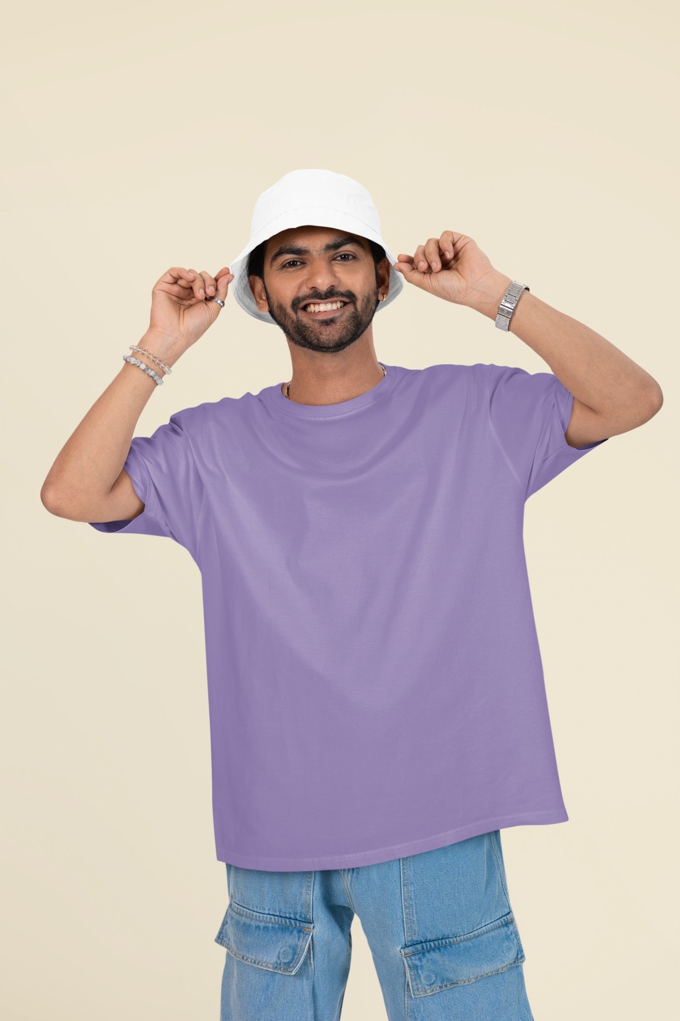 Lavender Oversized Plain T-Shirt