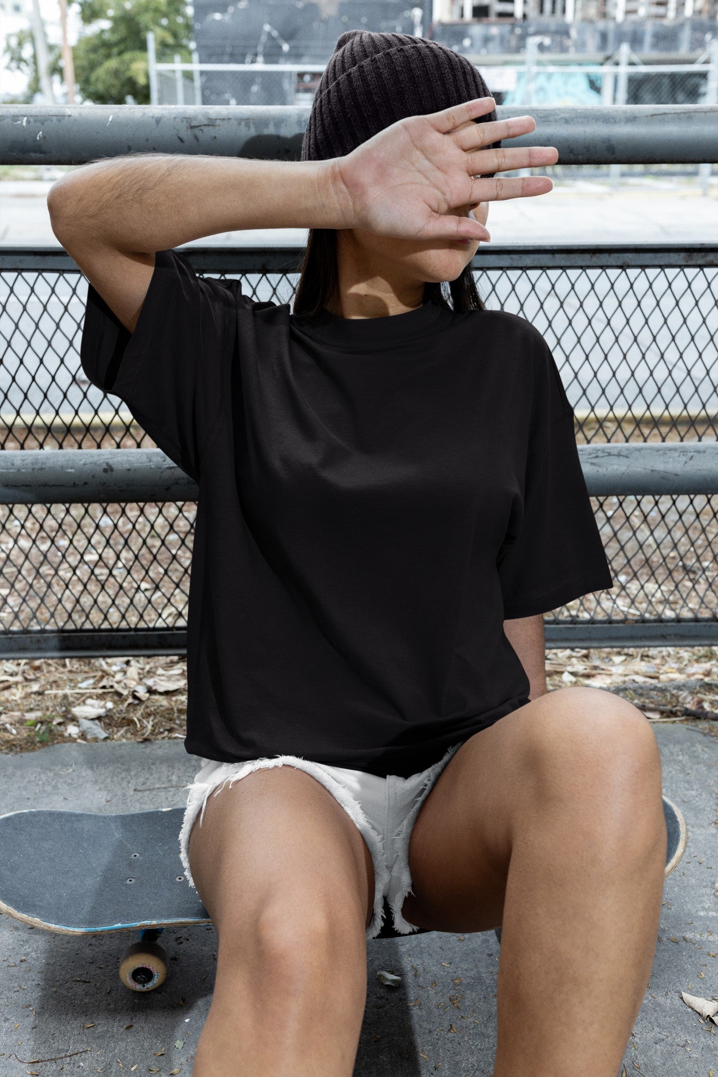 Hunter X Hunter Anime Print Black Oversized T-Shirt