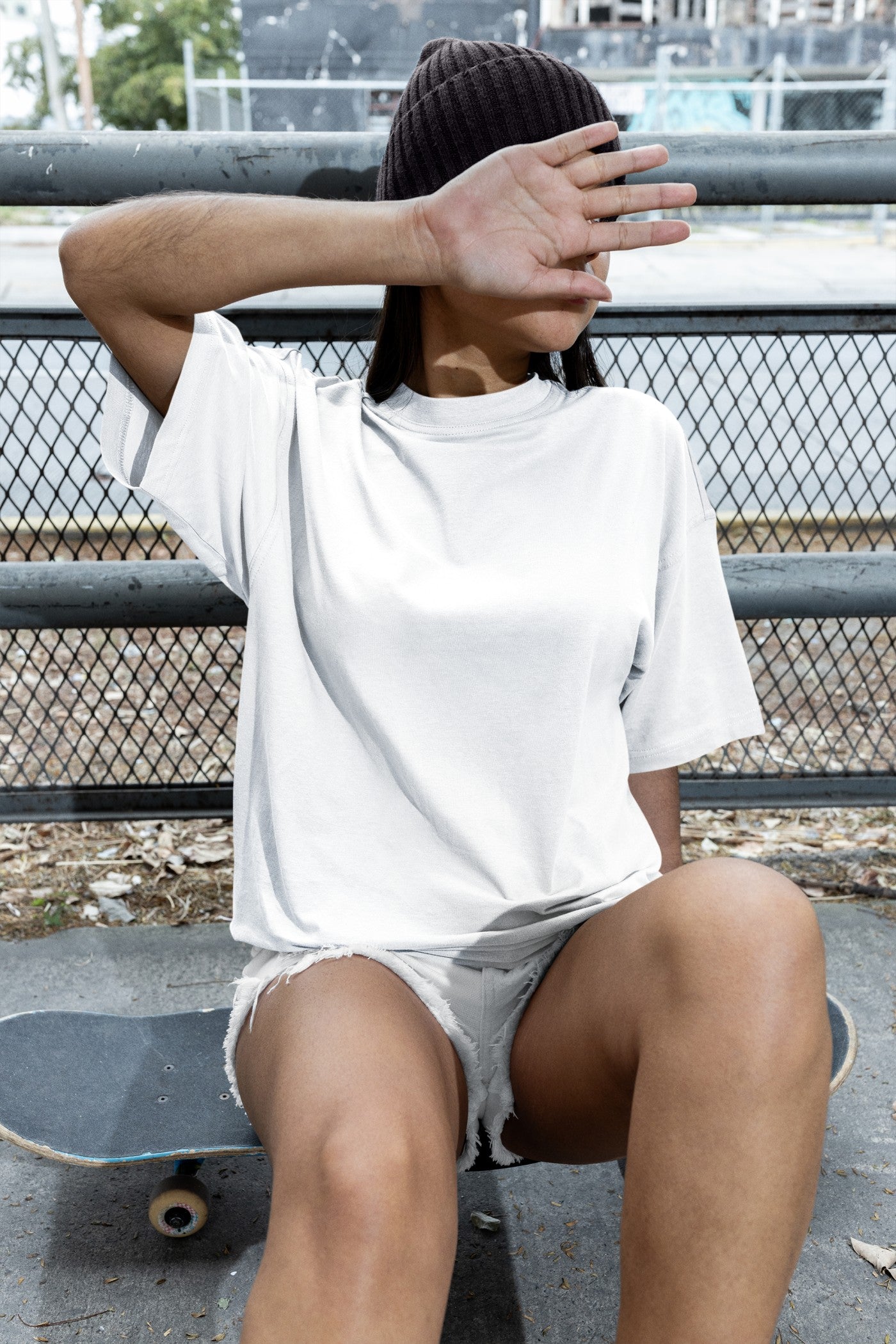 Jujustu Kaisen Anime Print White Oversized T-Shirt