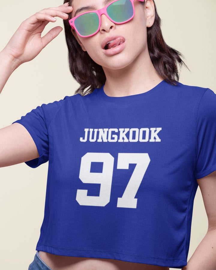 Jungkook 97 Print Blue Cop T-Shirt