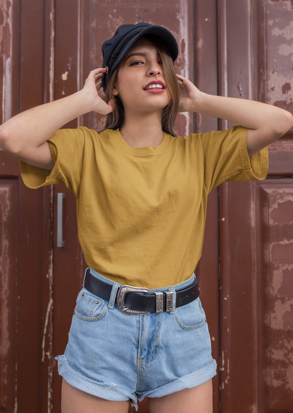 Mustard Yellow Plain T-shirt
