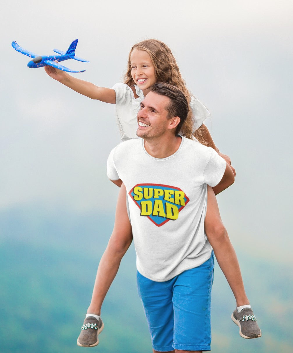 Super Dad Print White T-Shirt