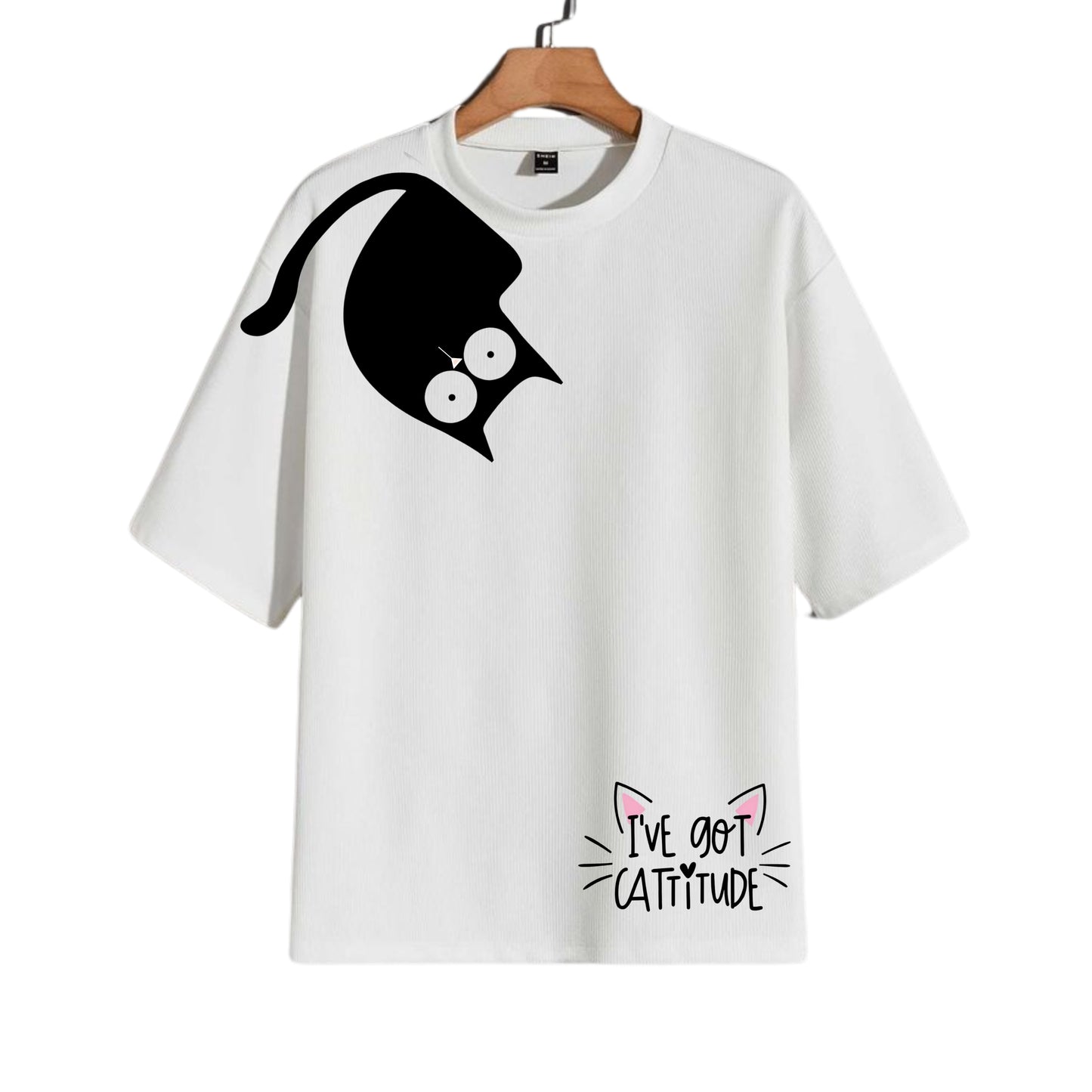 I got Catitude Print Oversized T-Shirt