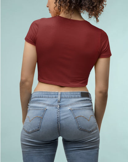 Maroon Plain Crop Top
