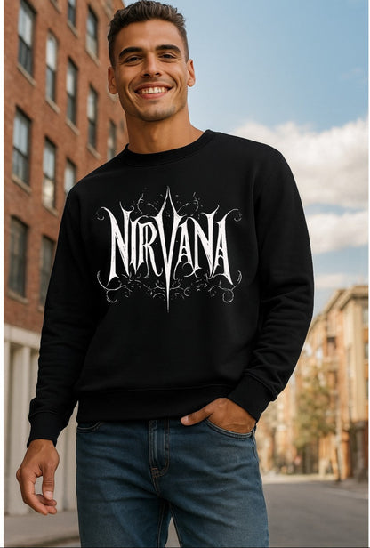 Nirvana Print Black Sweatshirt