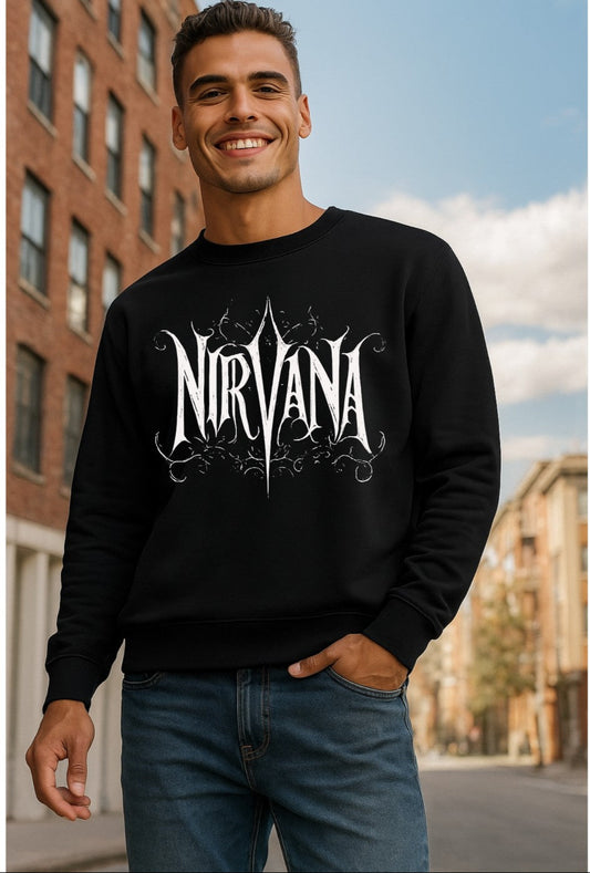 Nirvana Print Black Sweatshirt
