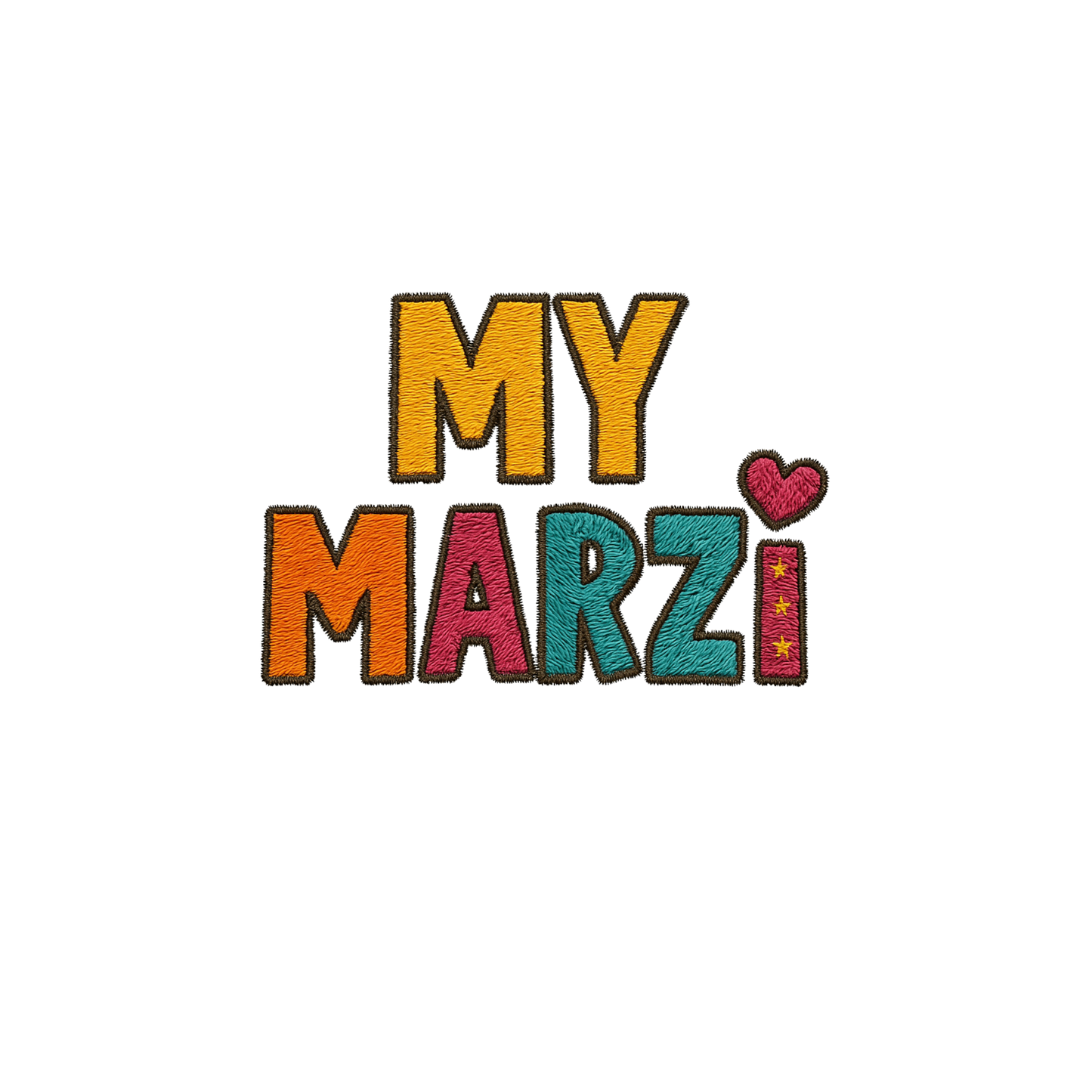 My Marzi Embroidered Black T-Shirt