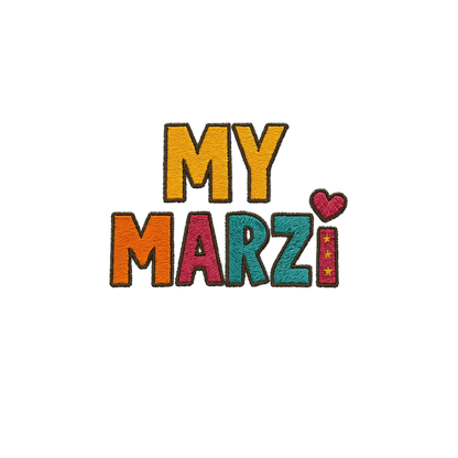 My Marzi Embroidered Black T-Shirt