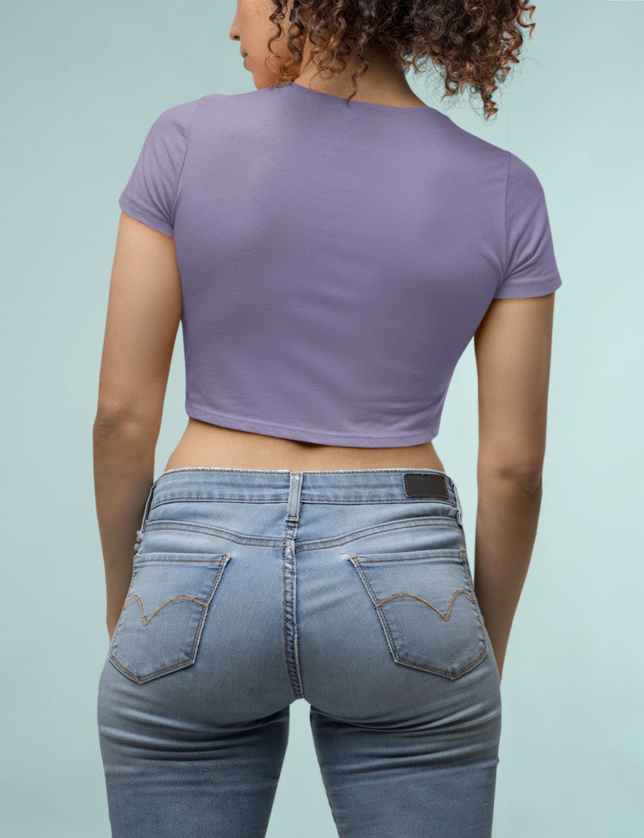 Different is Beautiful Printed Lavender Crop T-Shirt