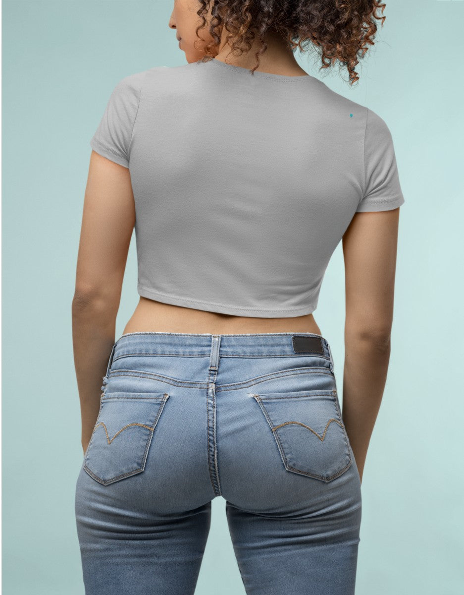 Grey Plain Crop Top