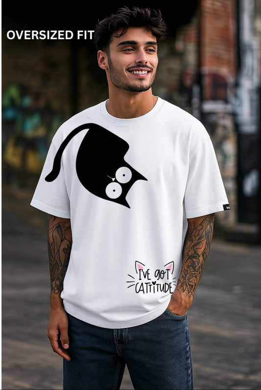I got Catitude Print Oversized T-Shirt