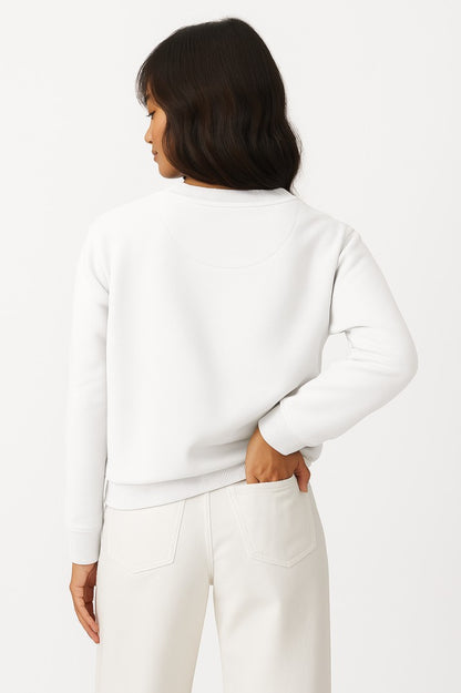 Go Neon Print White Sweatshirt