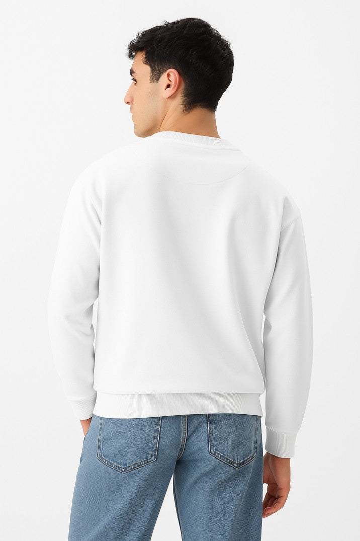 Go Neon Print White Sweatshirt