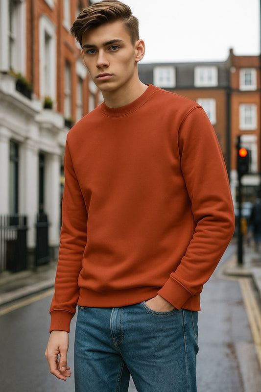 Coral Plain Sweatshirt