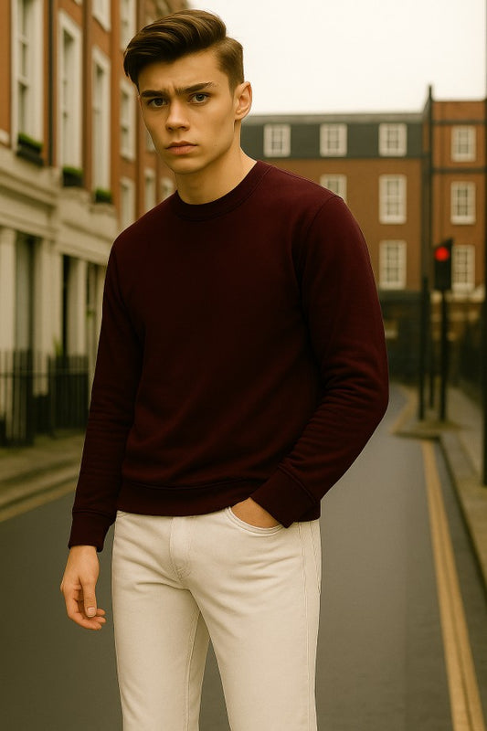 Maroon Plain Sweatshirt