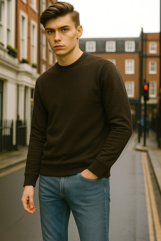 Olive Green Plain Sweatshirt
