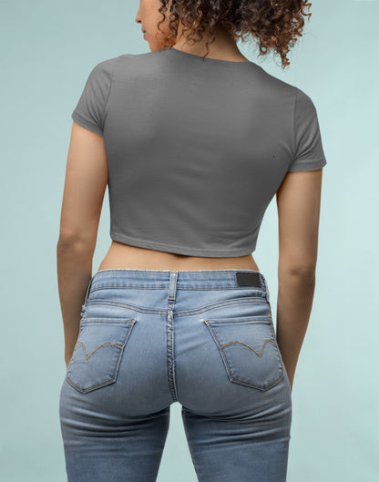 Charcoal Plain Crop Top