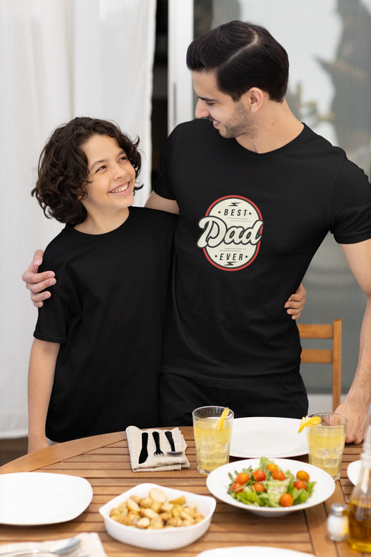 Best Dad Ever Print Black T-Shirt