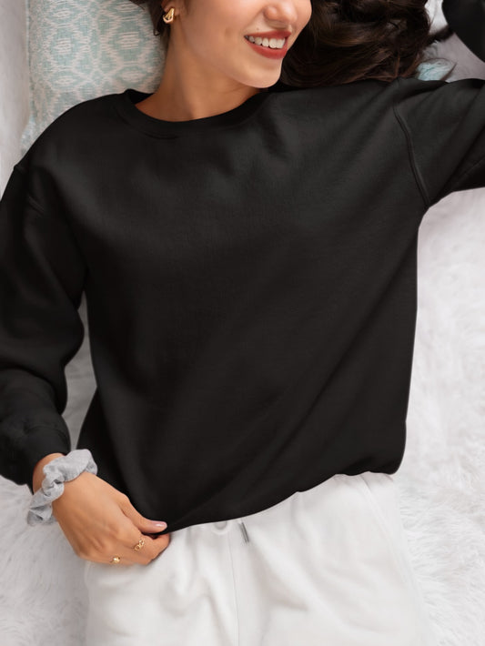 Black Plain Sweatshirt