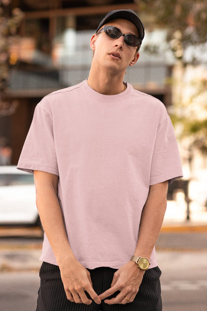 Majin Barcode Anime Print Oversized Pink T-Shirt