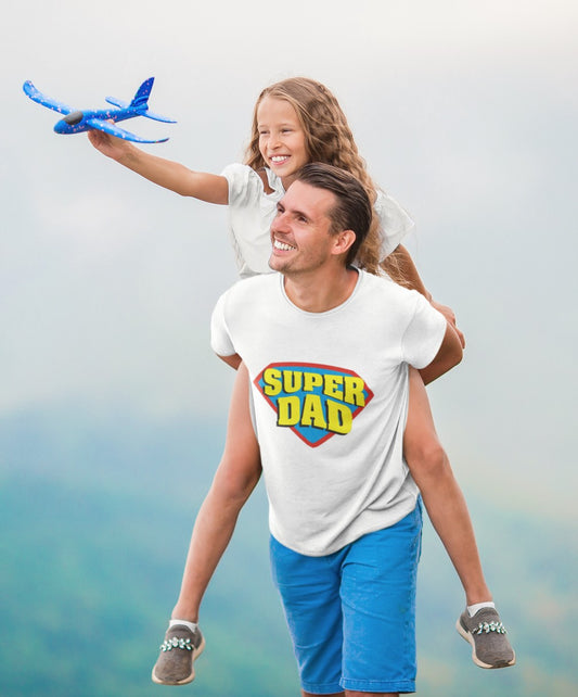 Super Dad Print White T-Shirt