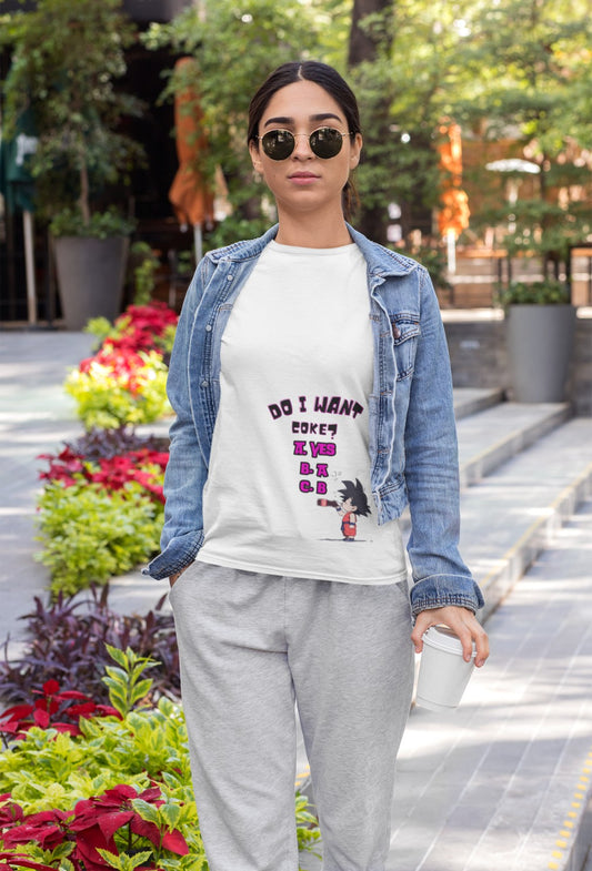 Do I want Coke  Print White T-Shirt