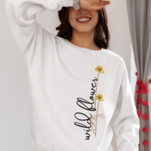 gildan sweatshirt mockup featuring a smiling cropped face woman lying on a bed m37306 1 1
