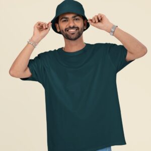 oversized t shirt mockup of a happy bearded man wearing a sublimated bucket hat in a studio m53041 10