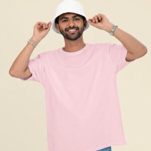 oversized t shirt mockup of a happy bearded man wearing a sublimated bucket hat in a studio m53041 3